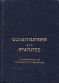 Image of The apostolic life of redemptorists : constitutions and statutes